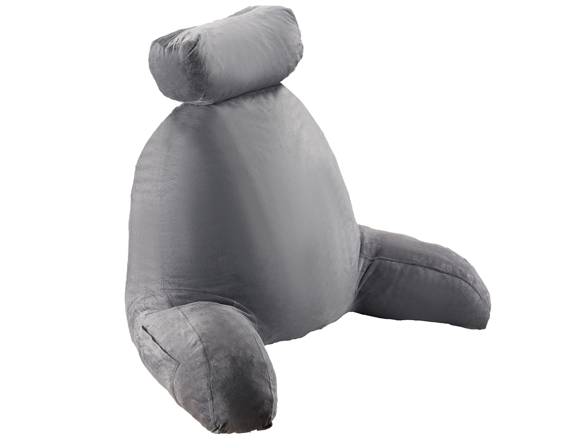 Almohada De Lectura Succebuy Con Reposacabezas Extraíble Y Tela Lavable, Gris