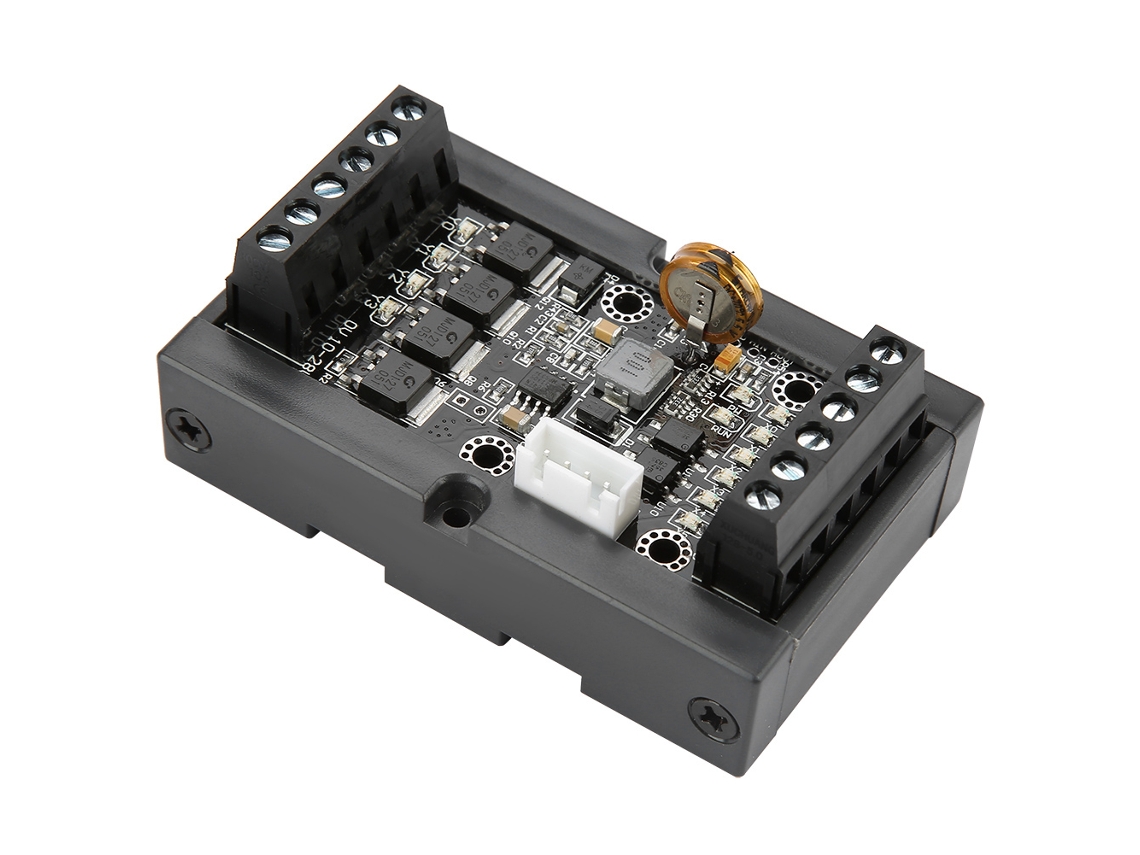 Placa de control industrial PLC FX1N 10MT Módulo de retardo de relé programable DC24V con carcasa