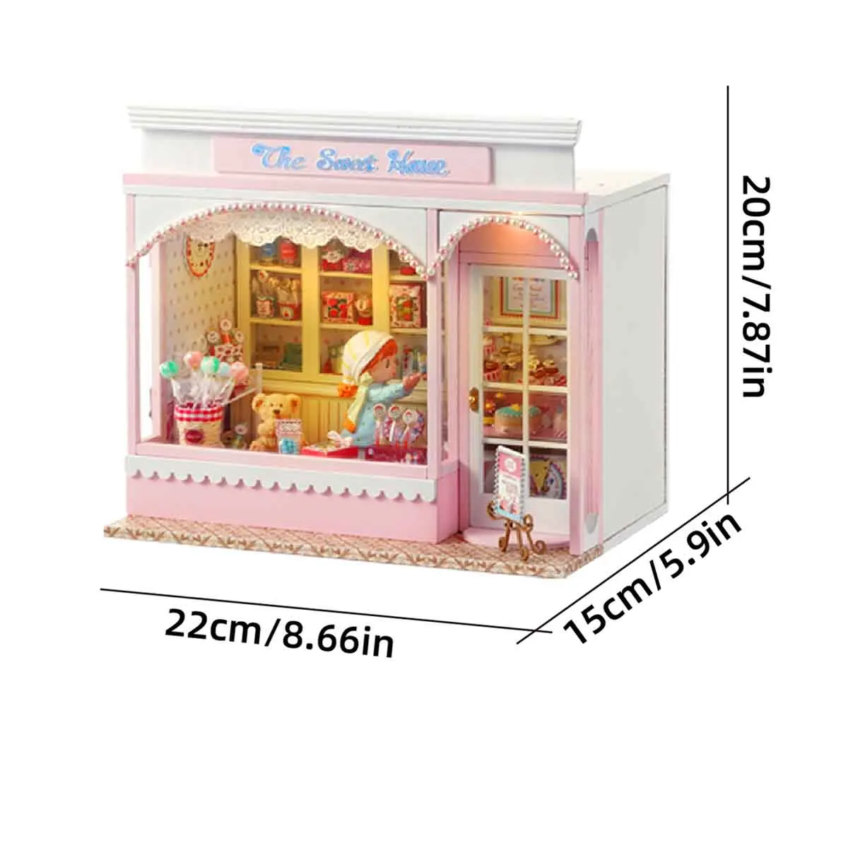 (f015) Casa De Muñecas Grande Diy, Mini Muebles De Madera, Casa De Muñecas Hecha A Mano, Modelo De Casa, Juguete De Ensamblaje