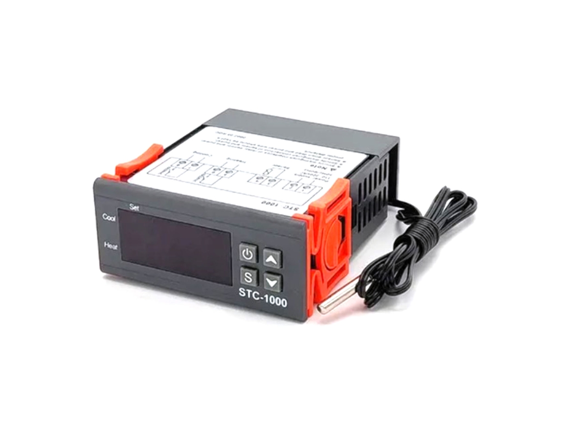 Termostato Digital Ajustable Con Modos De Refrigeración/calefacción Y Alarma - Negro