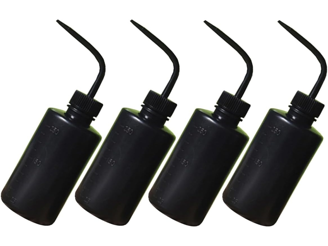 Lot De 4 Frascos Souples 250 Ml Bec Verseur Coudé 85° Pour Rinçage Y Arrosage Fleurs Usage
