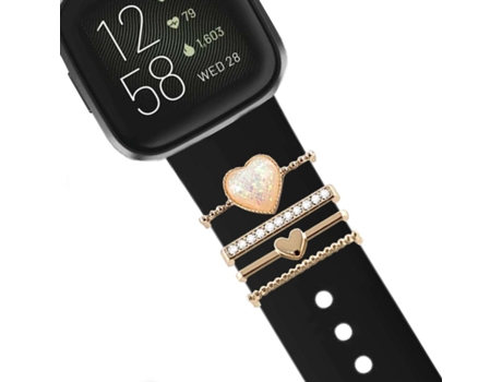 Correa Fitbit Versa 2 Pulsera con Adorno Cristal Negro