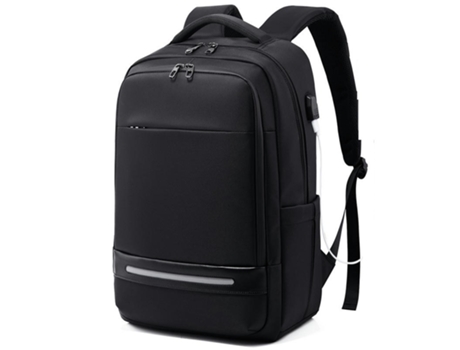 Mochila De Tela Oxford Mochila para Hombres Mochila para Computadora Portátil De Gran Capacidad con Puerto De Carga USB-Negro