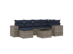 Maison Exclusive - Conjunto De Sofá De Jardín De 7 Piezas Con Cojines, Poliratán Gris