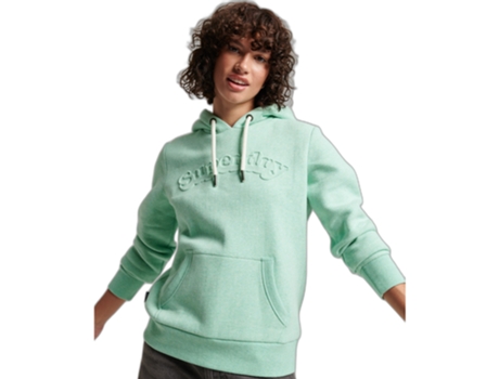 Sudadera con Capucha Vintage de Mujer SUPERDRY Logotipo Relieve Cooper Verde (2xS)
