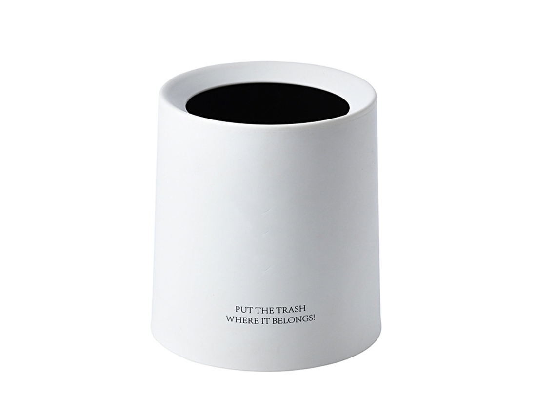 Jinwei - Papelera de escritorio con estampado de animales, mini papelera portátil para estudio y oficina, 1,5 L, blanca