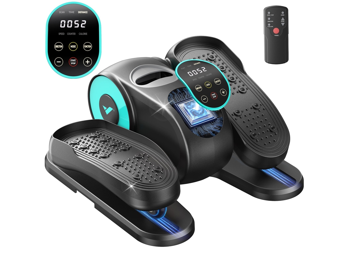 Mini Bicicleta Elíptica Eléctrica Merach, 12 Niveles, Pantalla Lcd Táctil, Control Remoto, Base Antideslizante, Pedal Reversible, Para Rehabilitación
