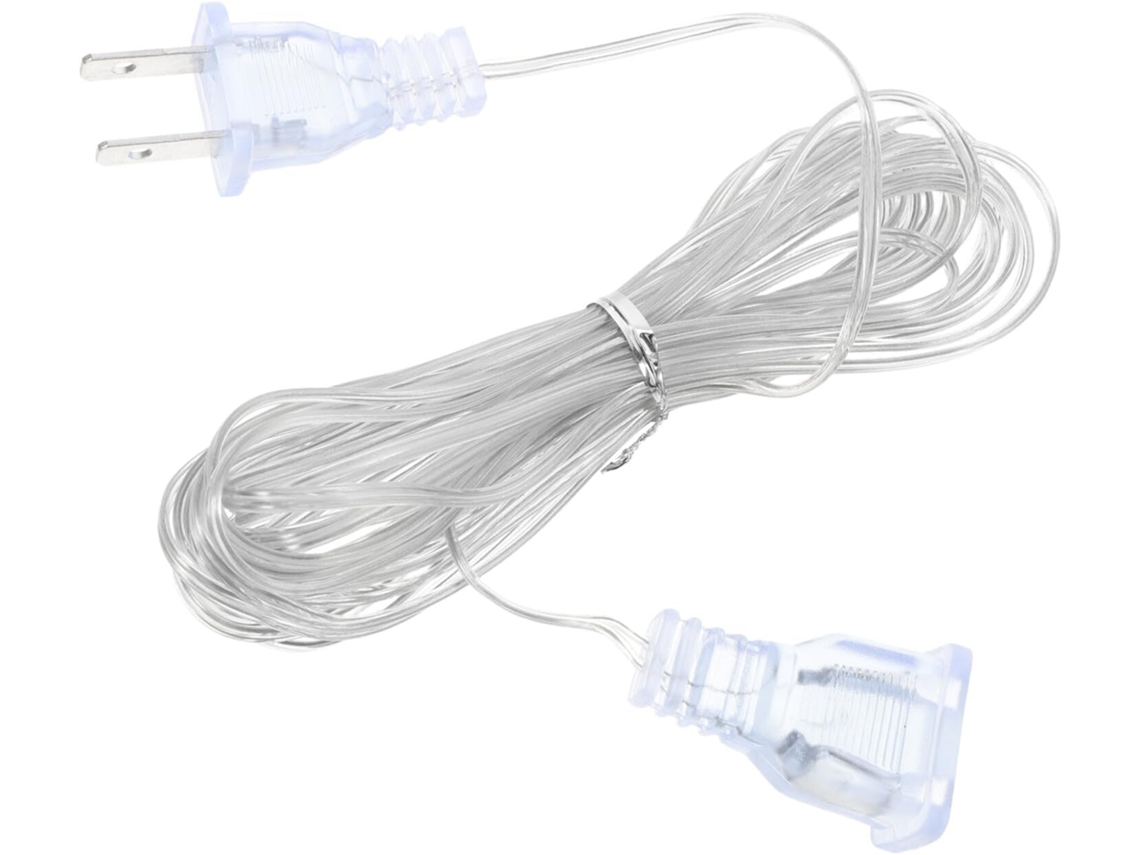 Cable alargador transparente Slowmoose con luces LED, enchufe americano, seguro.