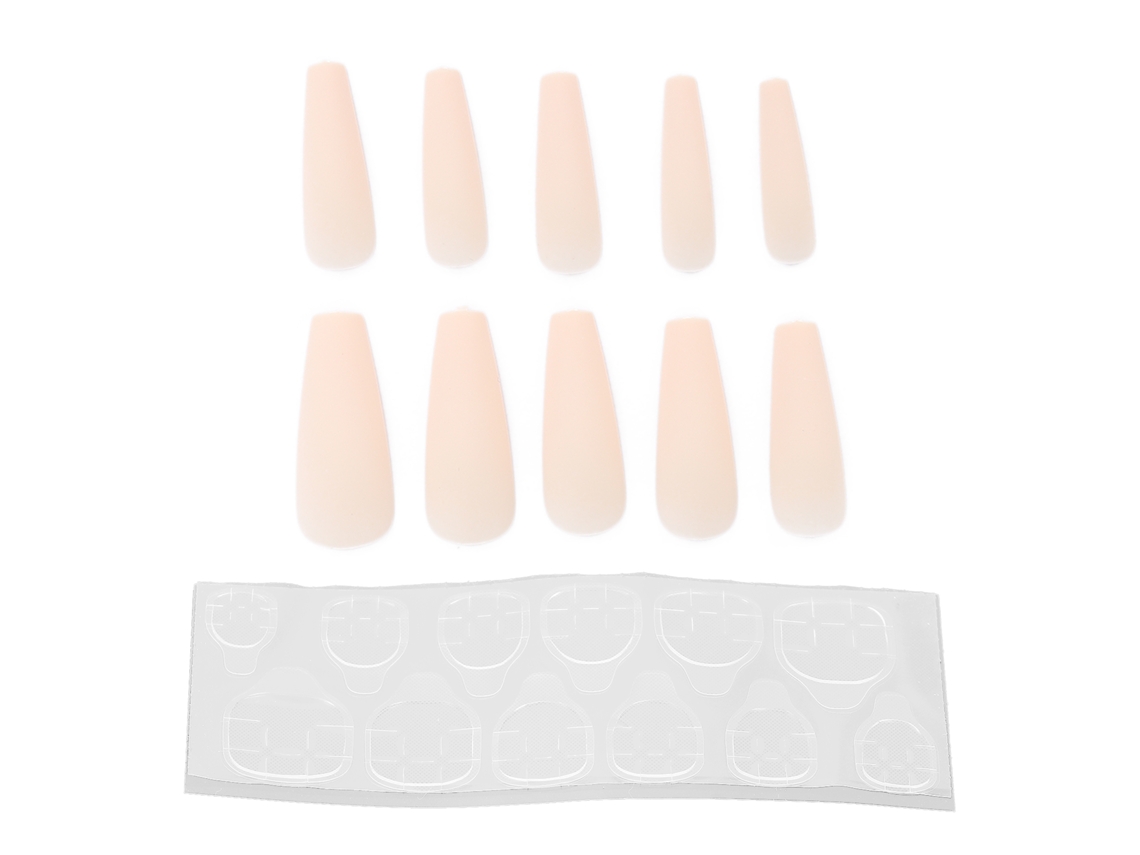 10 Unhas Postiças Longas de Alta Qualidade em Formato de Caixão, Cobertura Total para Manicure N5355-07