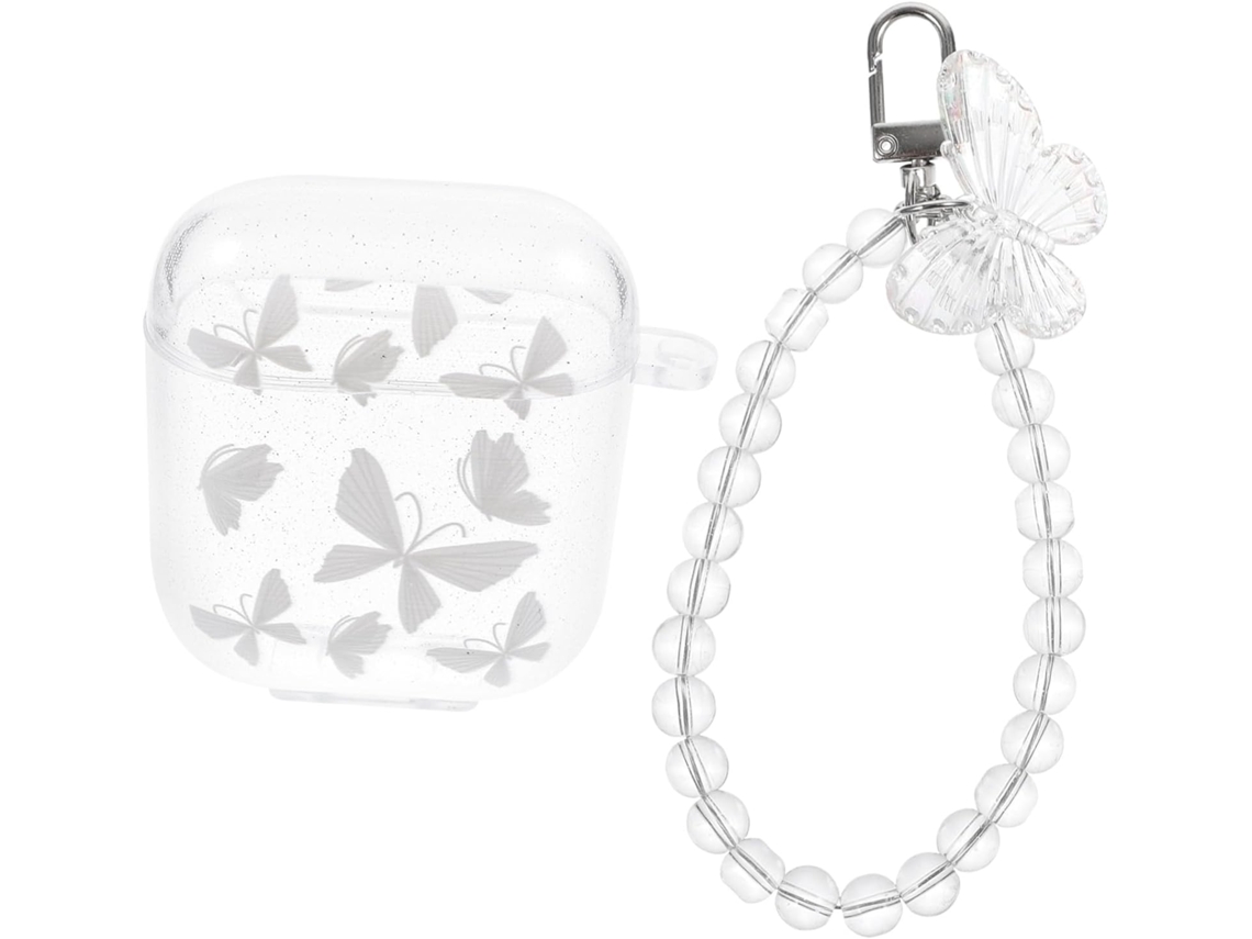 Estuche Para Auriculares Inalámbricos De 4 Piezas Con Cadena De Cuentas, Compatible Con El Diseño Transparente De Etsign.