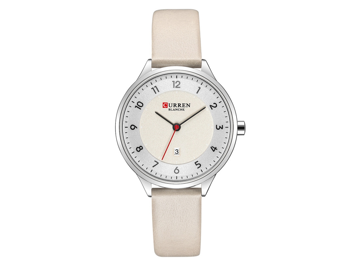 Reloj De Cuarzo Blanco, Esfera Elegante Y Sencilla, Reloj De Pulsera Informal Para Mujer.