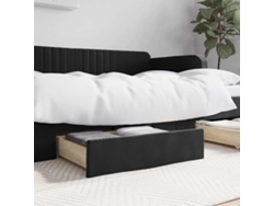 Cajones De Cama 2 Uds Madera De Ingeniería Y Terciopelo Negro