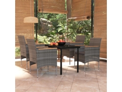 Juego de comedor de jardín de 2 piezas con cojines grises y negros de Dkd Home Decor