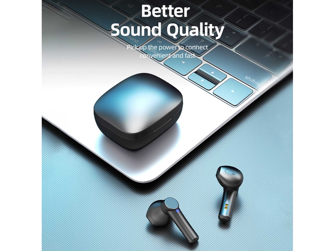 Auriculares Bluetooth 5.0 Con Cancelación De Ruido, Control Por Huella Dactilar Y Pantalla Digital.
