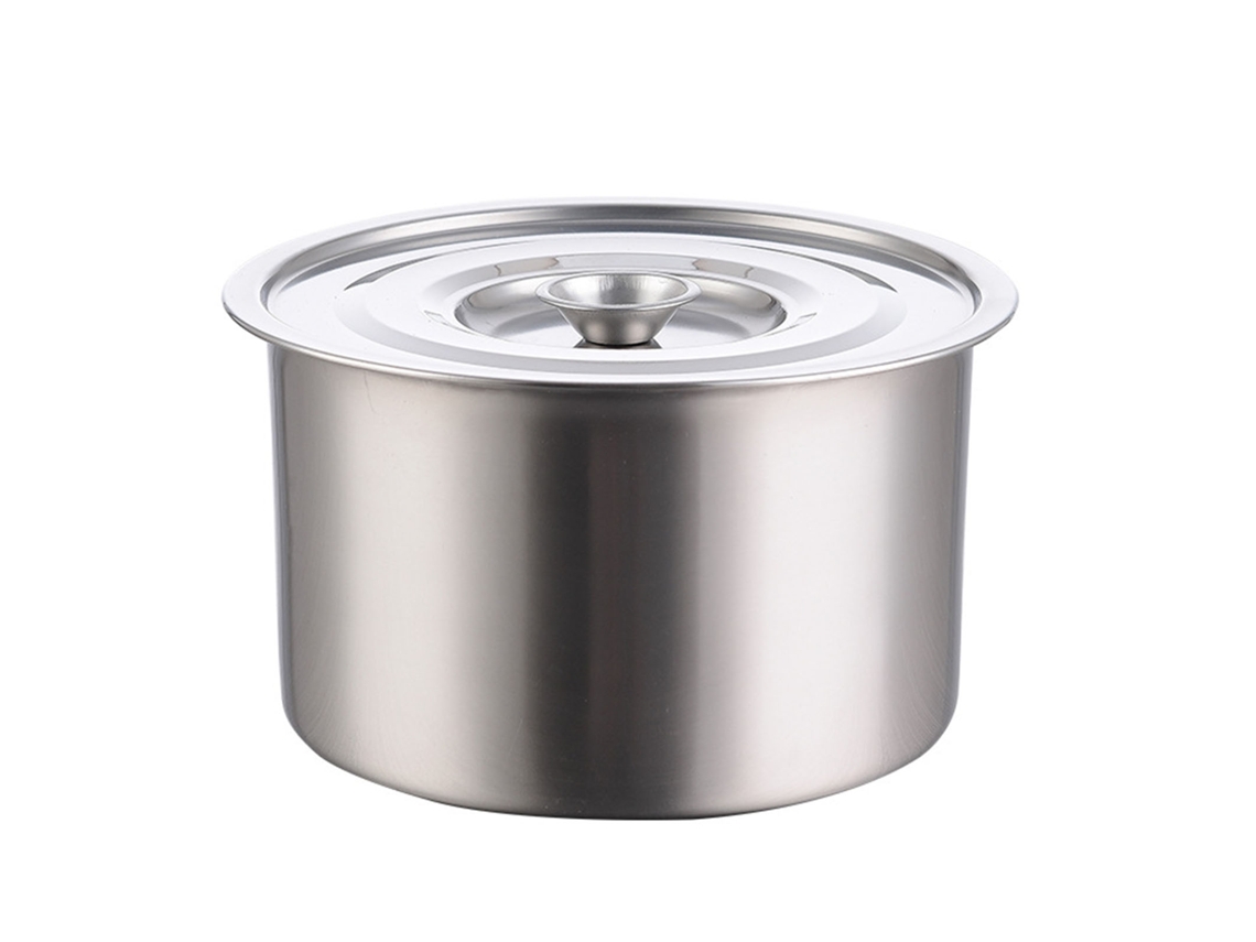 Olla Multifuncional De Acero Inoxidable Con Tapa Resistente A Altas Temperaturas, 16 Cm.