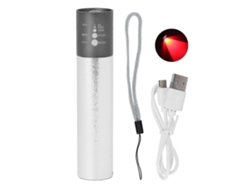 Lámpara terapéutica portátil con luz roja e infrarroja para el alivio del dolor y la relajación muscular.