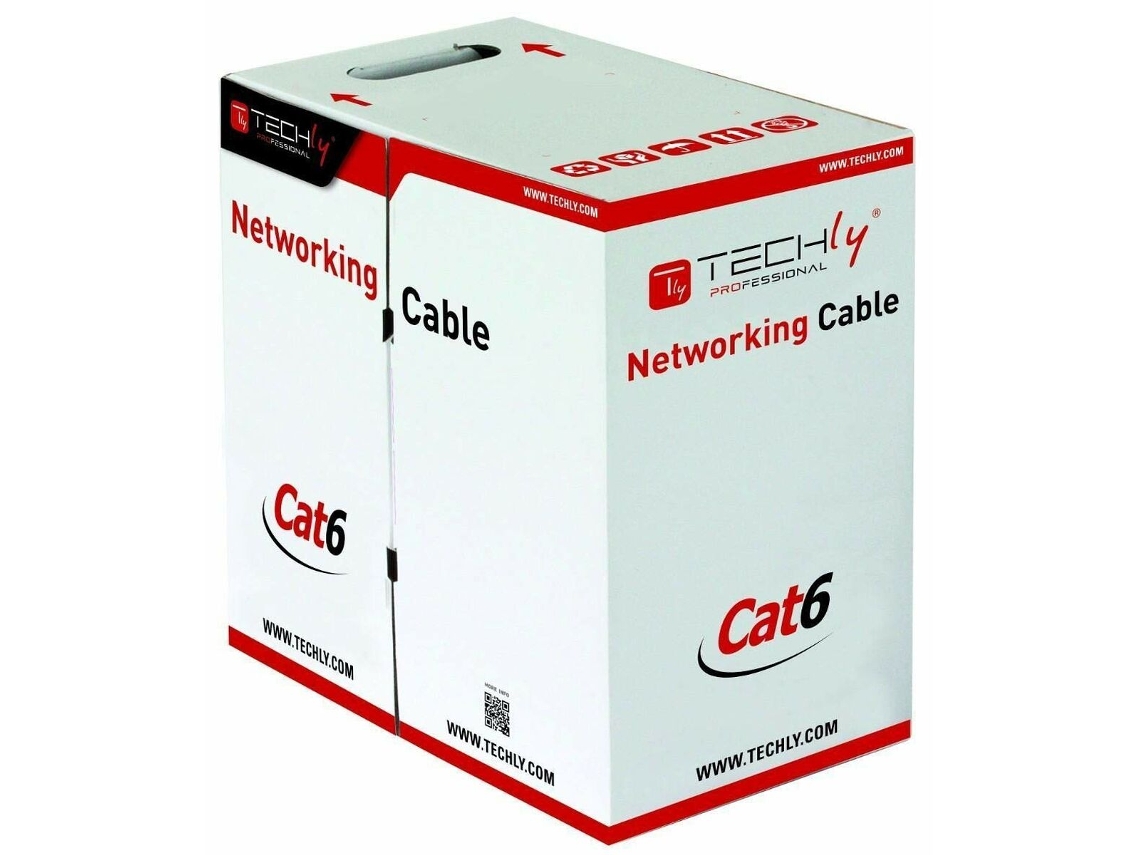 Cable de Red Rígido UTP Categoría 6 TECHLY Gris 305 m