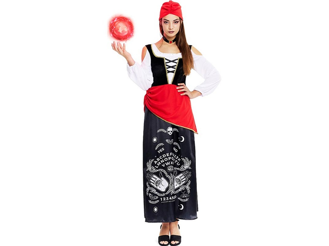 Disfraz de Pitonisa con turbante rojo para mujer