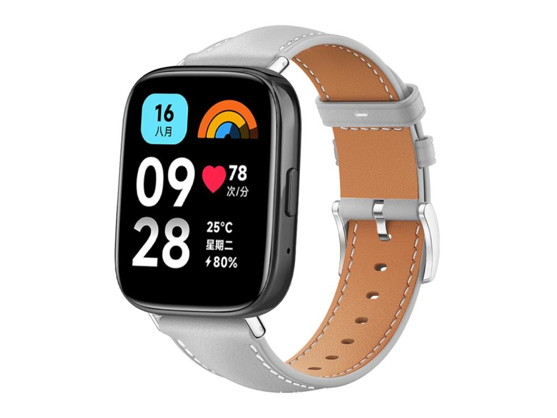 Correa para Redmi Watch 3 Active / Lite - Piel negra - Cabeza plana - Textura de tiburón (20 mm)