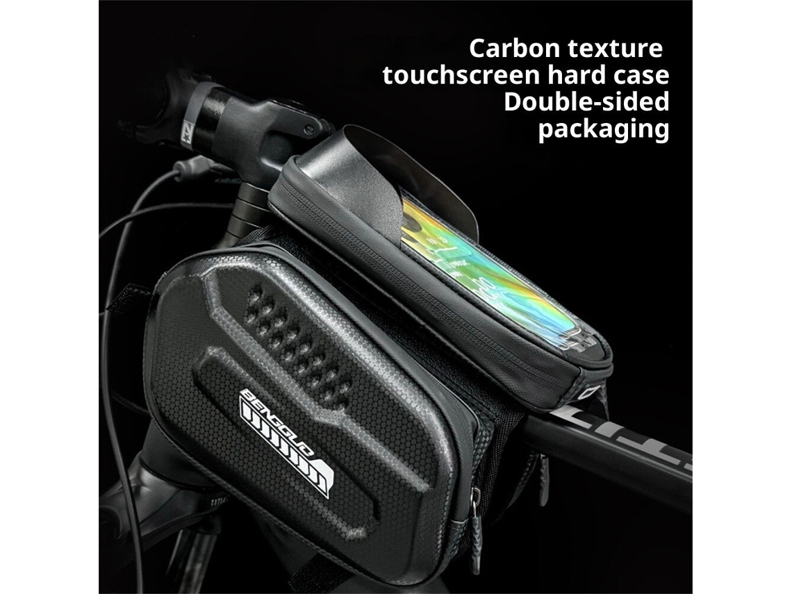 Negra Bengguo Bolsa Tubo Superior Bicicleta Pantalla Táctil Soporte Teléfono 6.5" Impermeable Reflectante Gran Capacidad Mtb