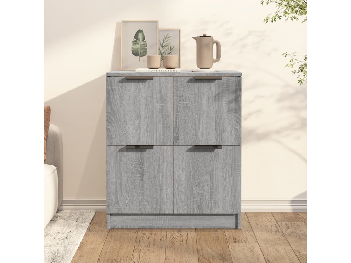 Aparador De Madera Contrachapada Gris Sonoma 60x30x70 Cm