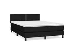 Maison Exclusive - Cama Box Spring Con Colchón Tela Negro 140x190 Cm
