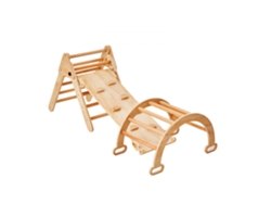 Triángulo de escalada de madera Montessori con rampa y arco para niños Tekmaquinas