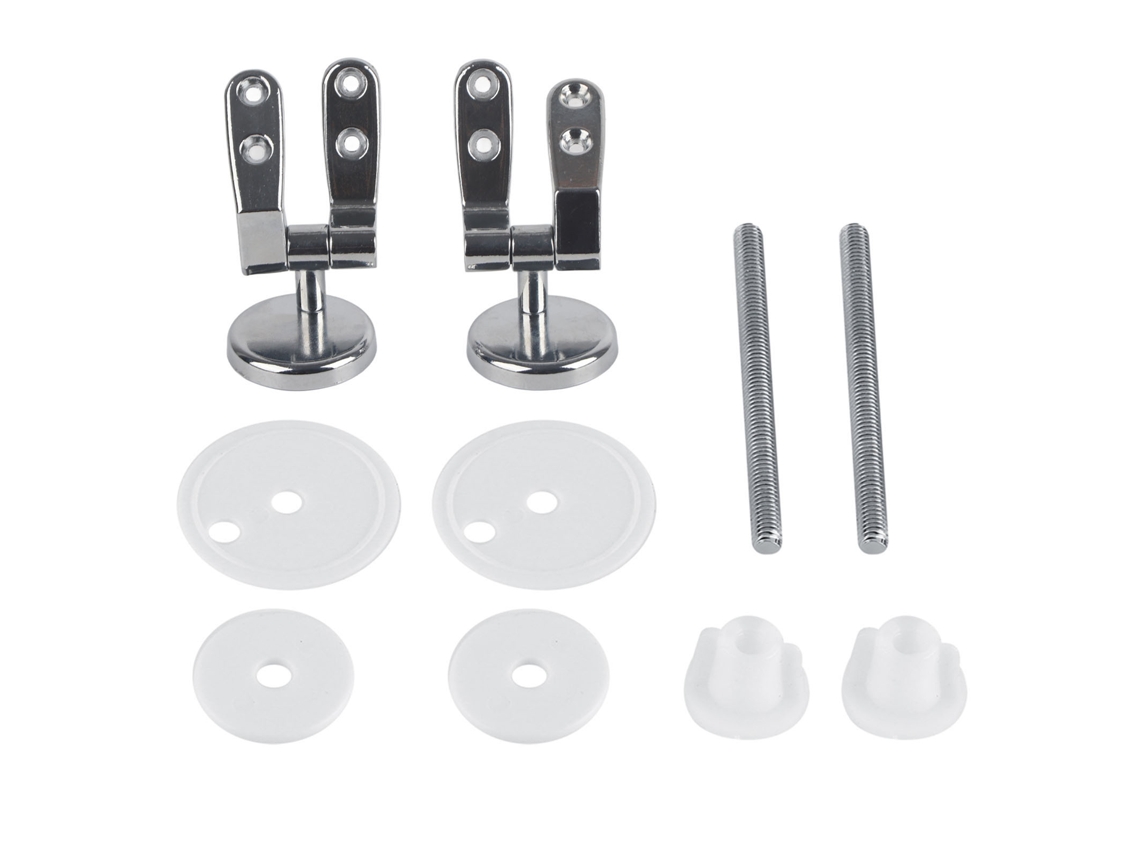 MEOIRUERY Bisagra para Asiento de Inodoro Cromada con Accesorios Juego para Baño y Hotel