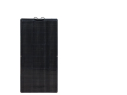 Panel solar, diseño semiflexible, potencia de salida de 150 W, 19,8 V, 150 W, negro.