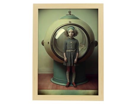 NACNIC Poster Cama Cápsula En Estilo Surrealismo Cinematográfico Ilustraciones Y Grabados De Historieta Abstracta Y Artística A4 Marcos Madera