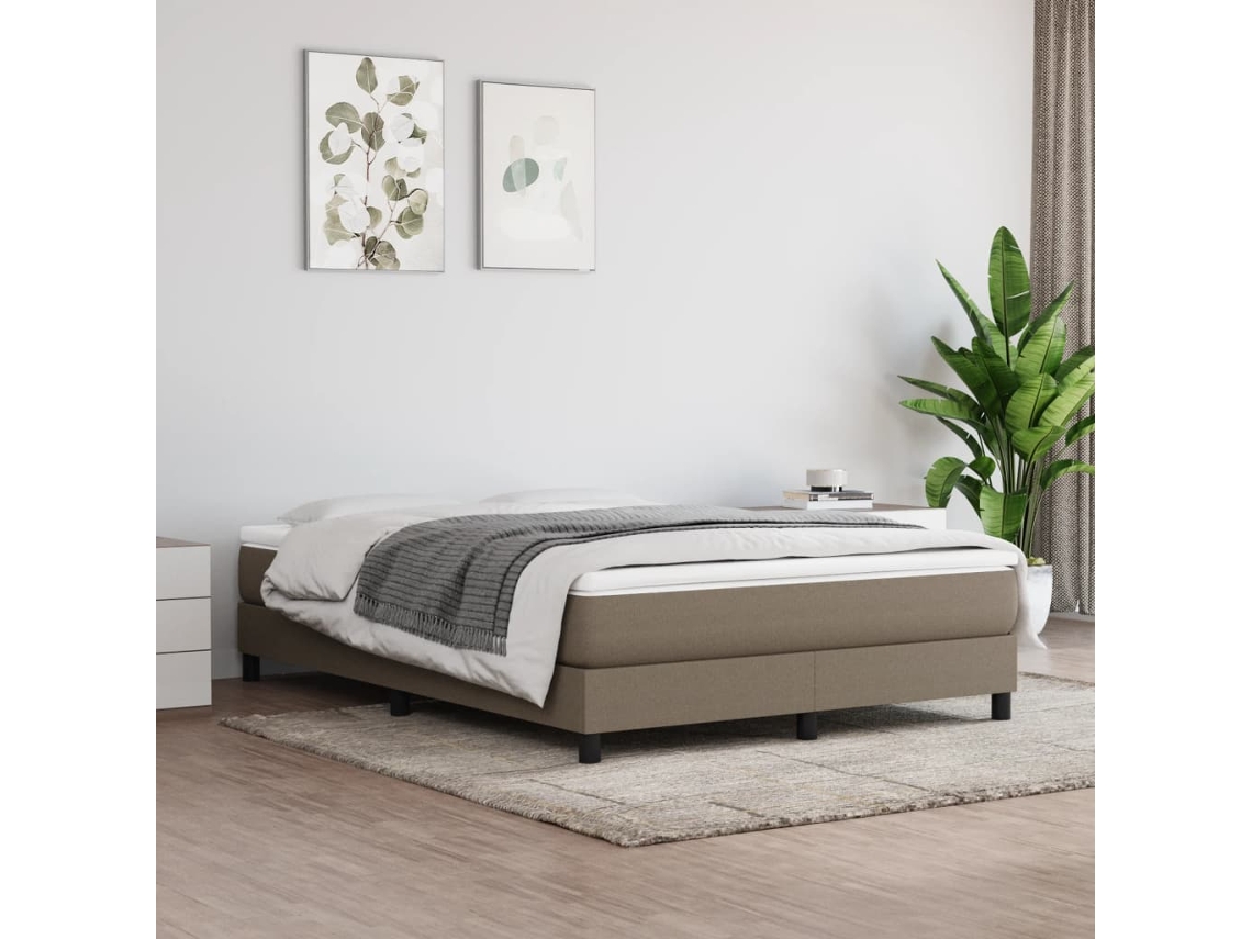 Colchón De Muelles Ensacados Tela Gris Taupe 140x190x20 Cm