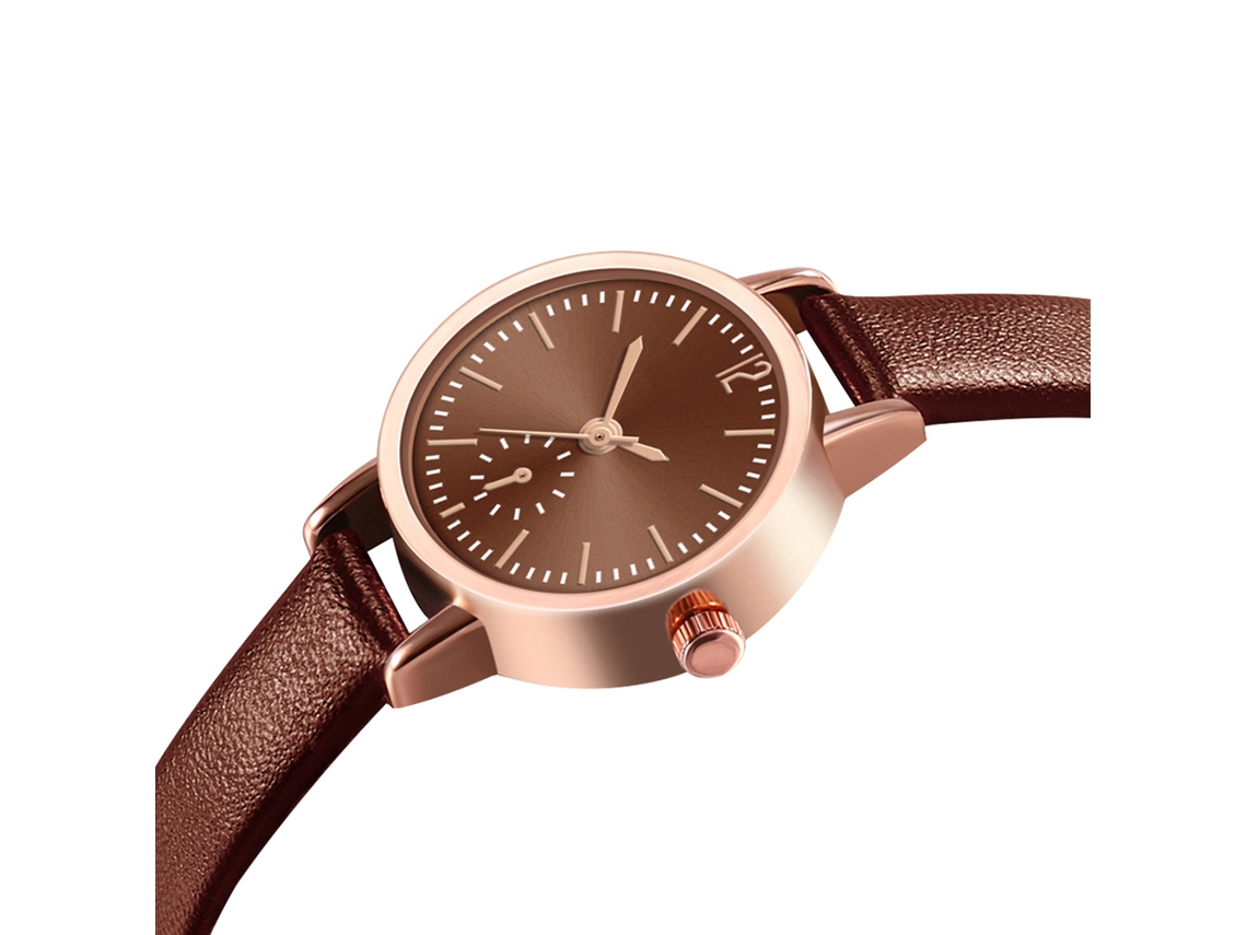 Reloj De Pulsera De Cuarzo Para Hombre Y Mujer, Ideal Para Parejas, Con Correa De Pu, Estilo Moderno, Cafe.