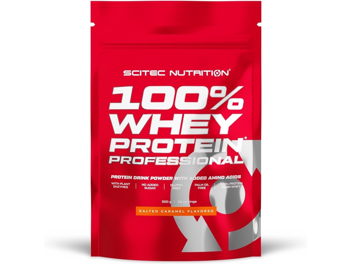 Proteína SCITEC NUTRITION 100% Professional Fórmula Mejorada Ni Azúcares (500 Gr - Caramelo Salado)