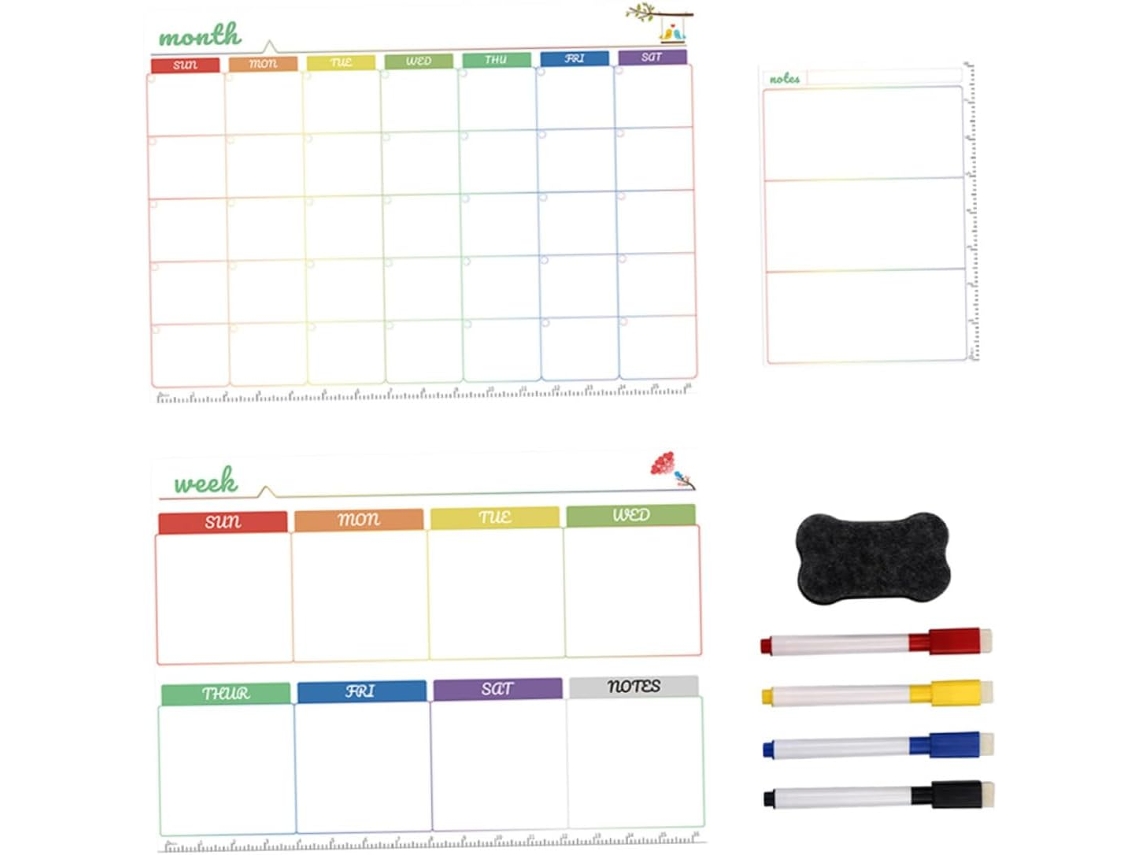 1 Juego De Pizarra Magnética Borrable Reutilizable Para Notas Y Planificador Con Imán