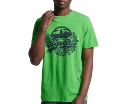 Camiseta para Hombre SUPERDRY (Algodón - XS - Verde)