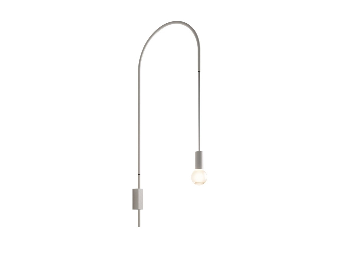 Zafferano - Luminária De Parede Filo, Giratória 200°, Metal Pintado, Lâmpada E27 Máx. 60w Incluída, Altura 110 Cm - Branco