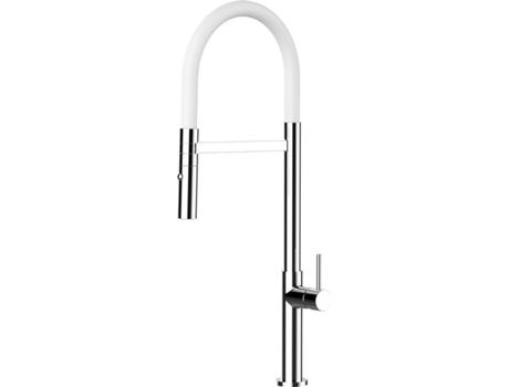 Grifo de cocina VIZIO Tubo Giratória 360° 2 Jatos Cromado Blanco (Latón)