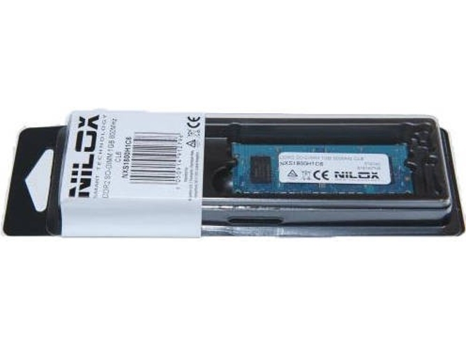 Memoria RAM DDR2 NILOX NXS1800H1C6 (1 x 1 GB - 800 MHz - CL 6 - Verde)