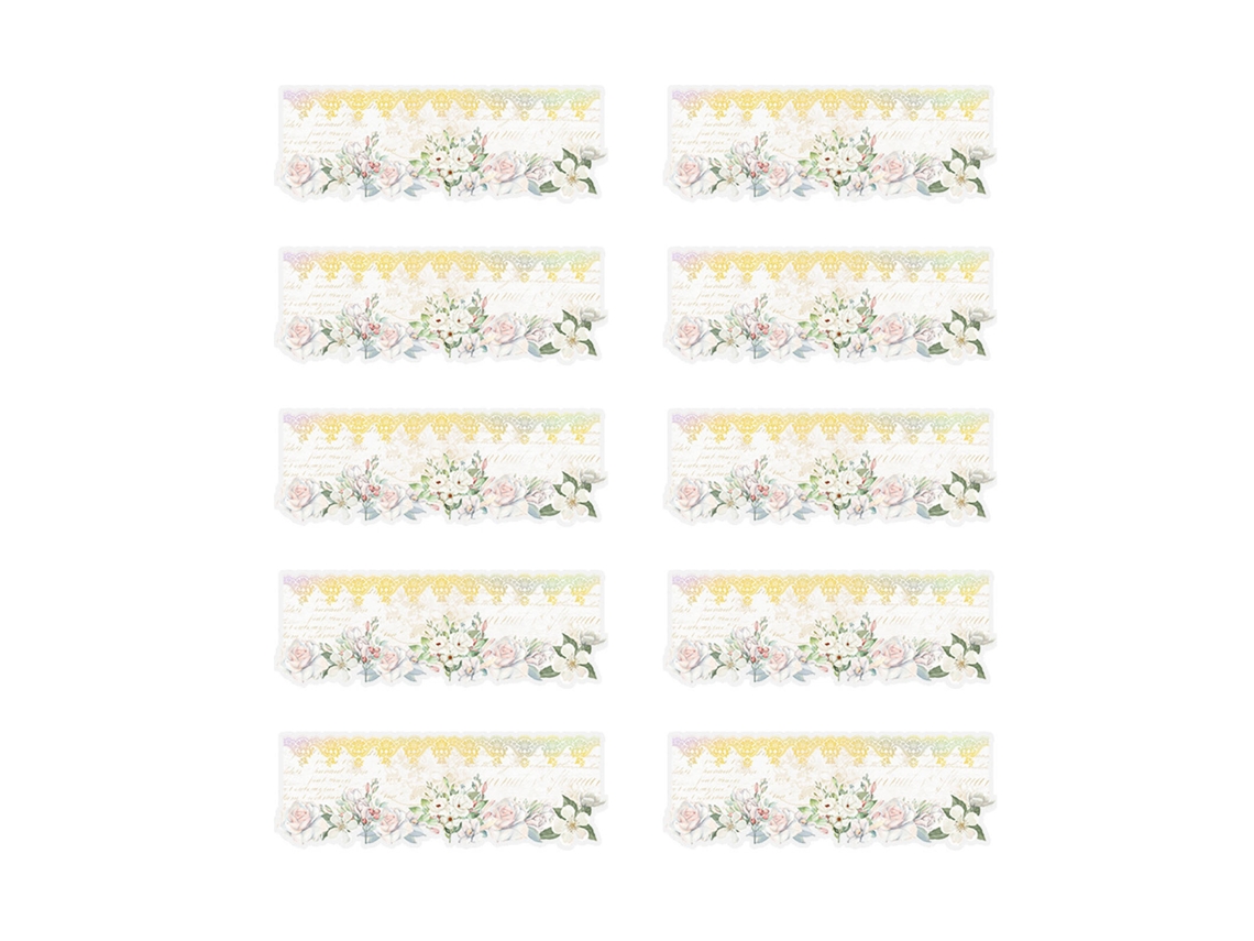 10 Folhas Por Pacote Lindo Dia Pet Adesivos Renda Série Romântica Renda Flor Livro-razão Faça Você Mesmo Adesivos Decorativos Manual Suprimentos Flore