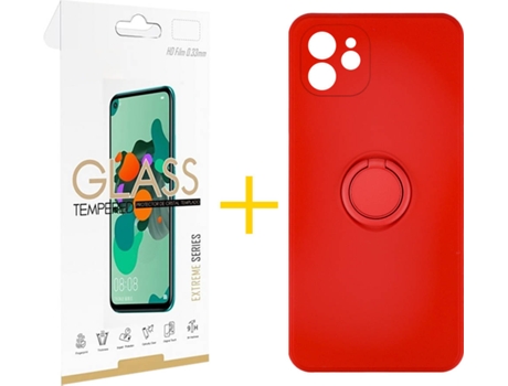 Carcasa + Protector de Pantalla para iPhone 11 SKYHE Rojo