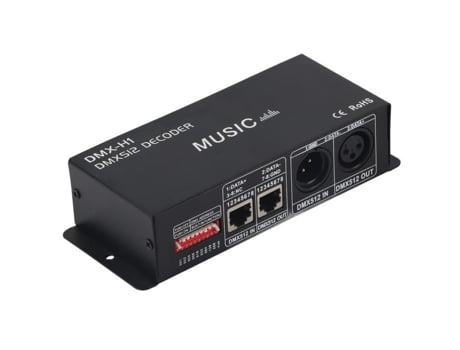 Decodificador RGB de 3 Canales DMX de HURRISE, Controlador Ajustable de Atenuación LED para Bares, Hoteles, Bares Sóbrios, 4A
