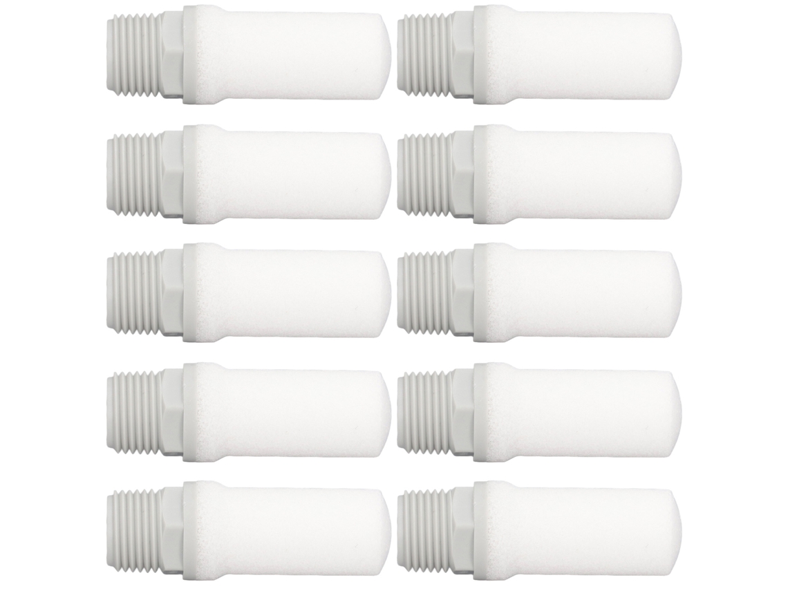10 Piezas Silenciador Neumático G1/2 1.32mpa Pp Para Válvulas Solenoide, Cilindros - Reductor Ruido Alto