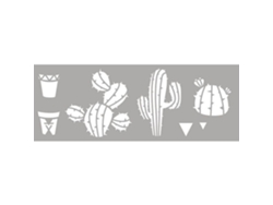 Plantilla de plástico 15 x 40 cm - Cactus