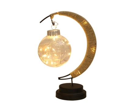 (Amarillo) LED RGB Luna Lámpara de mesa de bola Batería Powered Night Light Light Fairy Light SLD