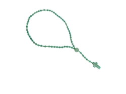 Terço Católico de Ágata Verde Brilhante Suave Colar Pingente Amuleto Presente para Carro Casa