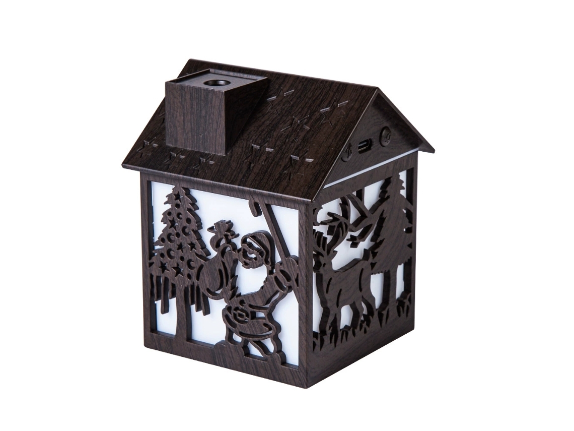 Humidificador de 240 ml con difusor de aroma, 2 modos y 7 colores de luz. Mdug (acabado en madera oscura, USB)