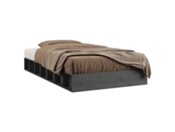 Maison Exclusive - Estructura Cama Individual Pequeña Madera Maciza Gris 75x190 Cm