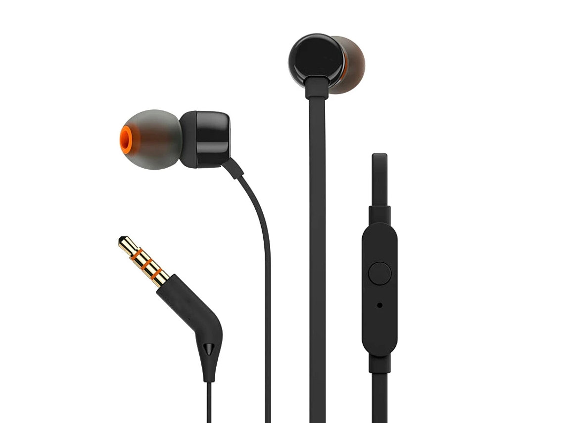 (negro) Auriculares Inalámbricos, Intraaurales Estéreo De Graves De 3,5 Mm, Con Controles En Línea Y Micrófono.