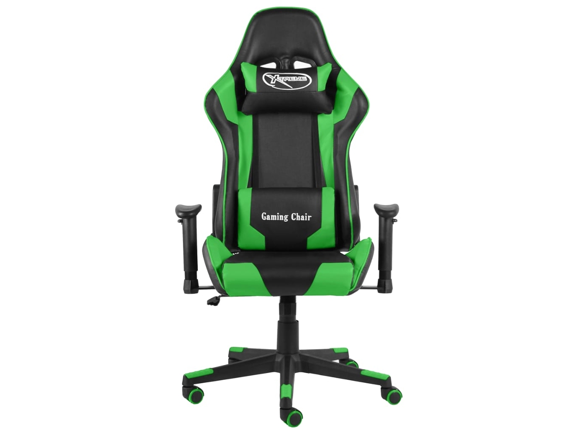 Silla giratoria para videojuegos Lovely Home de PVC verde Wsd9932