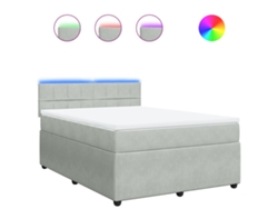 Maison Exclusive - Cama Box Spring Con Colchón Terciopelo Gris Claro 140x200 Cm